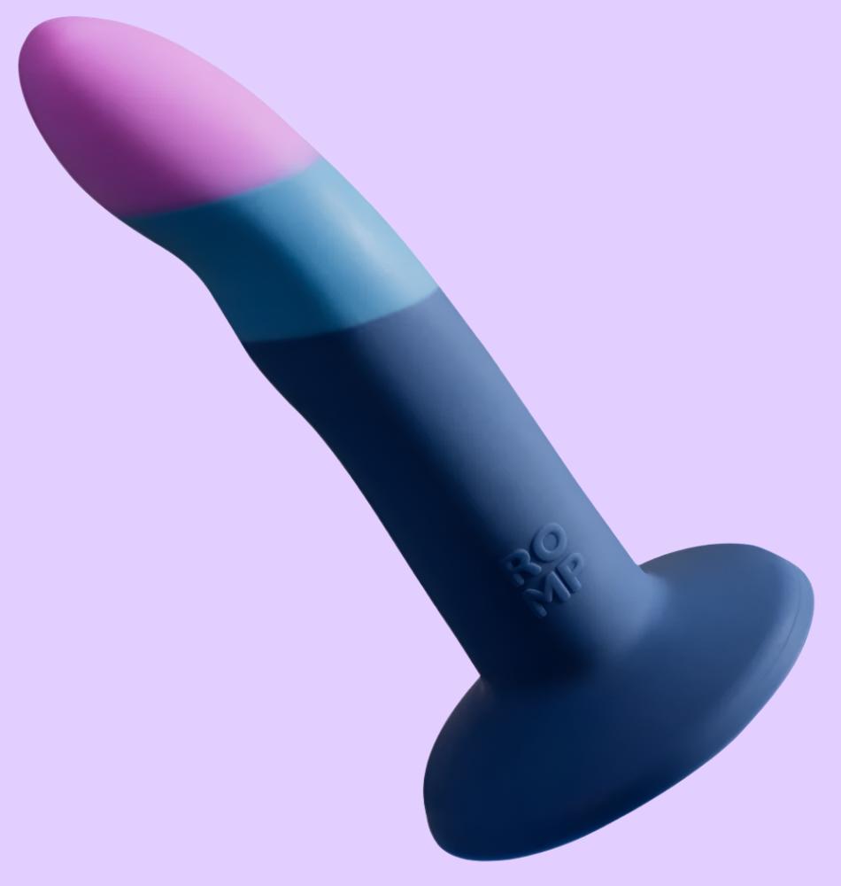 Piccolo ROMP Dildo με βεντούζα πολύχρωμη σε αποχρώσεις του μπλε