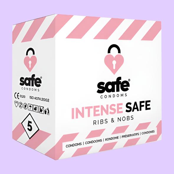 SAFE Condoms Προφυλακτικά με Ραβδώσεις 5 τεμ.