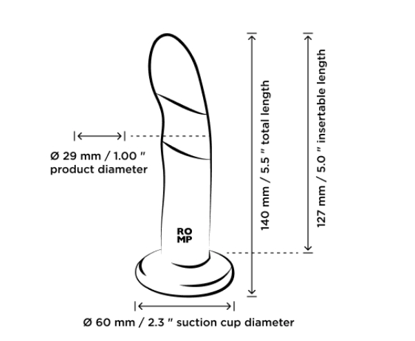 ROMP Piccolo Dildo διαστάσεις
