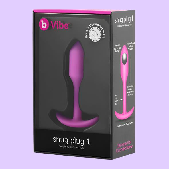 b-Vibe Snug Plug 1 Πρωκτική Σφήνα σε φούξια χρώμα σε συσκευασία