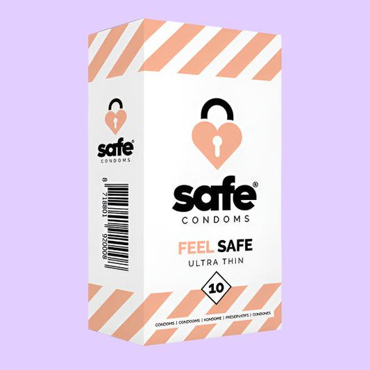 SAFE Condoms Προφυλακτικά Εξαιρετικά Λεπτά 10 τεμ.
