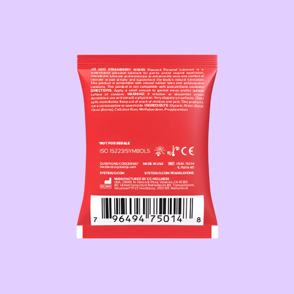 System Jo H2O Βρώσιμο Λιπαντικό με Γεύση Φράουλα 5ml πίσω όψη