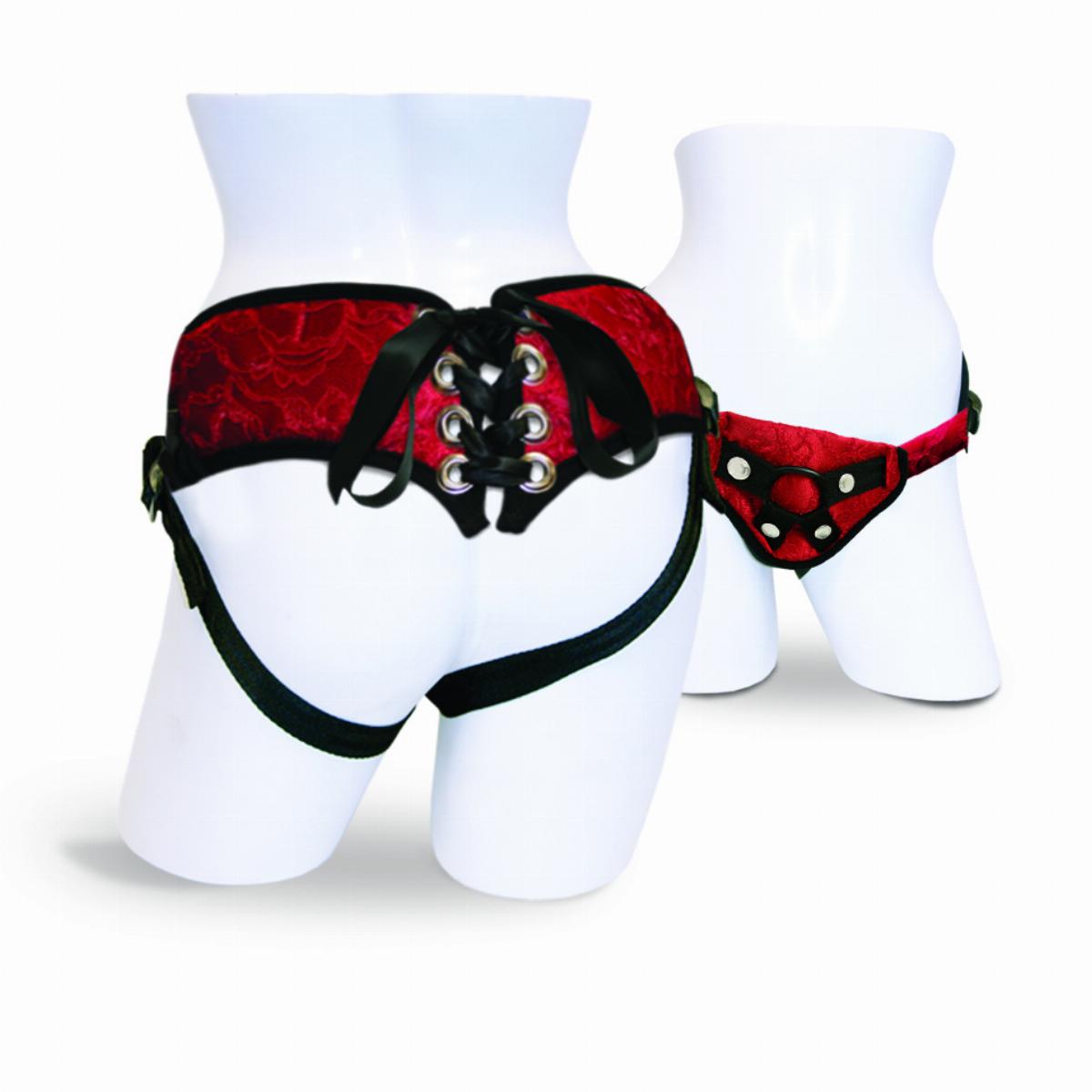 Sportsheets Red Κόκκινο Strap-On με Δαντέλα
