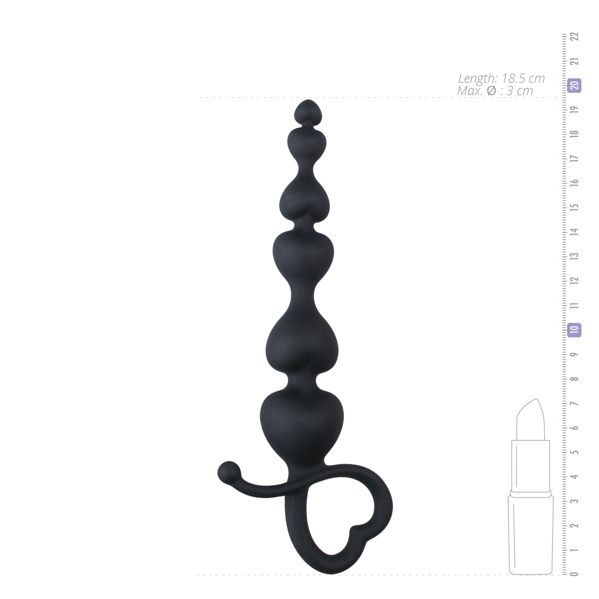 Anal beads Easytoys 18,5 cm με σταδιακά αυξανόμενες μπίλιες από 0,5 έως 3 cm