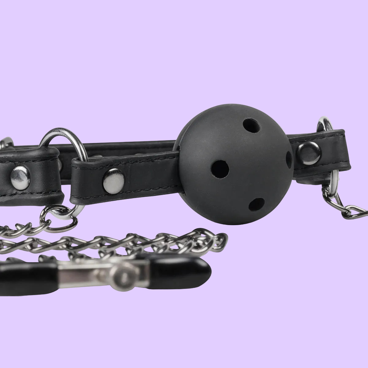 Easytoys Fetish - Open Ball Gag With Nipple Clamps