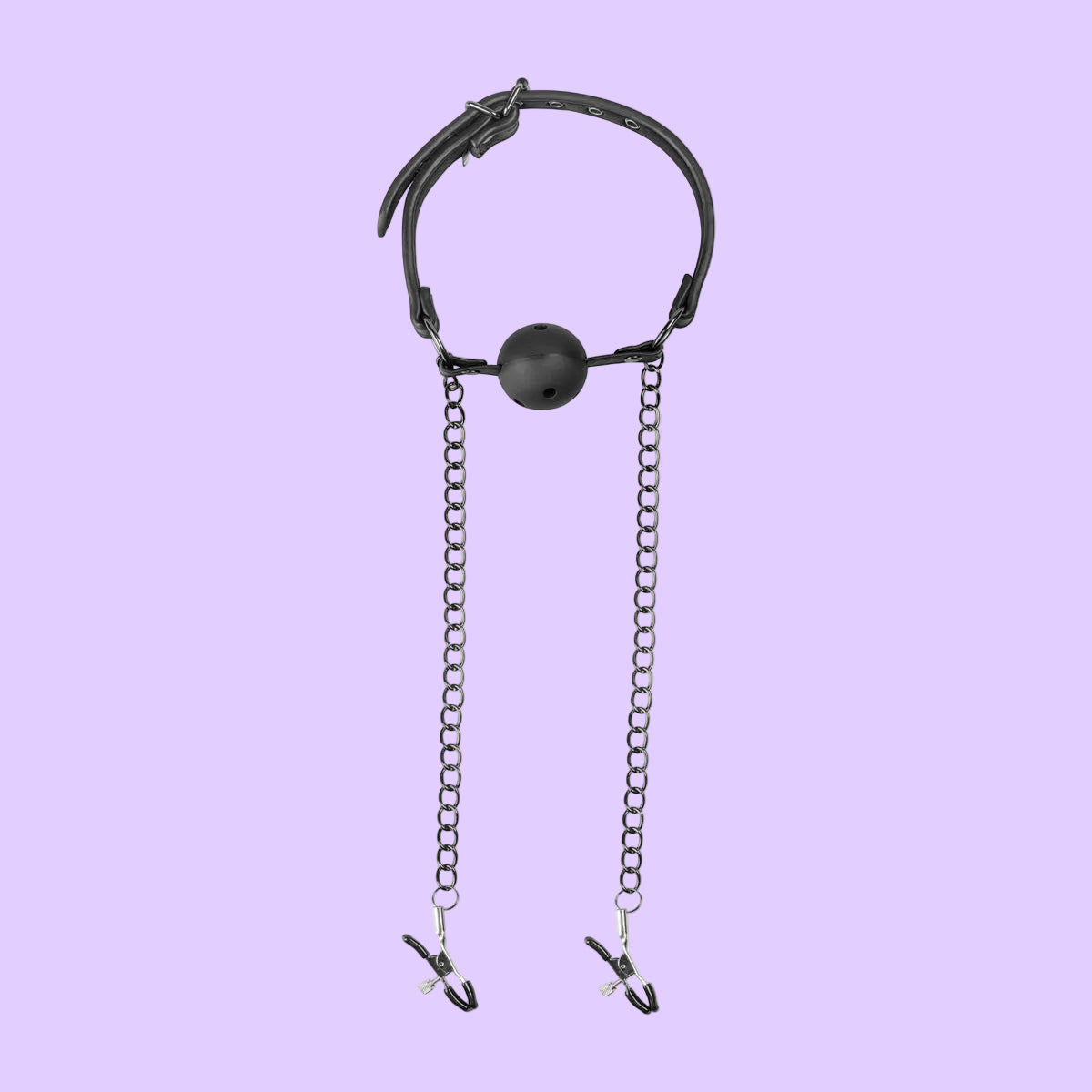 Easytoys Fetish - Open Ball Gag With Nipple Clamps