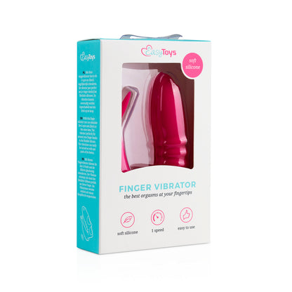 Easytoys Finger Vibrator δονητής δακτύλου από ροζ σιλικόνη, μπροστινή όψη συσκευασία