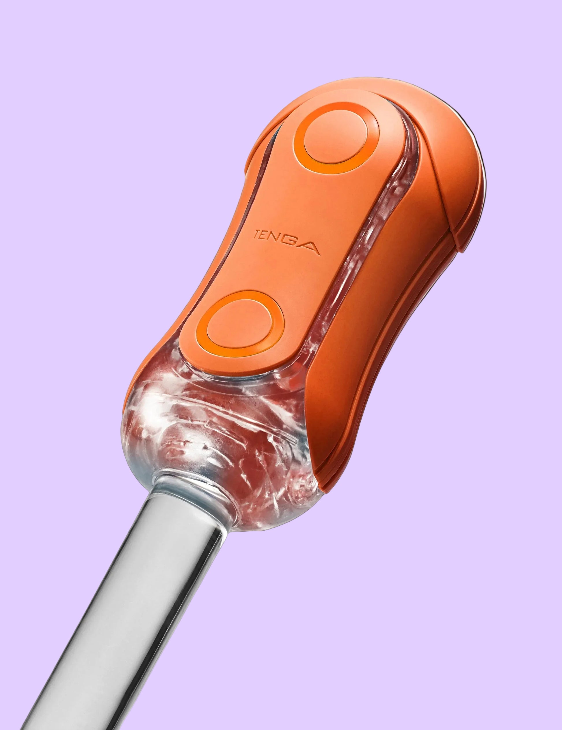 TENGA FLIP ORB Sunset Orange ανοιχτό με ορατές εσωτερικές σφαίρες και σπιράλ υφή