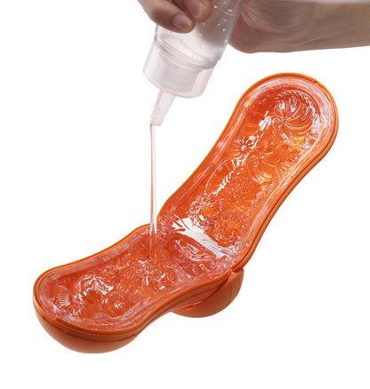 TENGA FLIP ORB Sunset Orange ανοιχτό με ορατές εσωτερικές σφαίρες και σπιράλ υφή