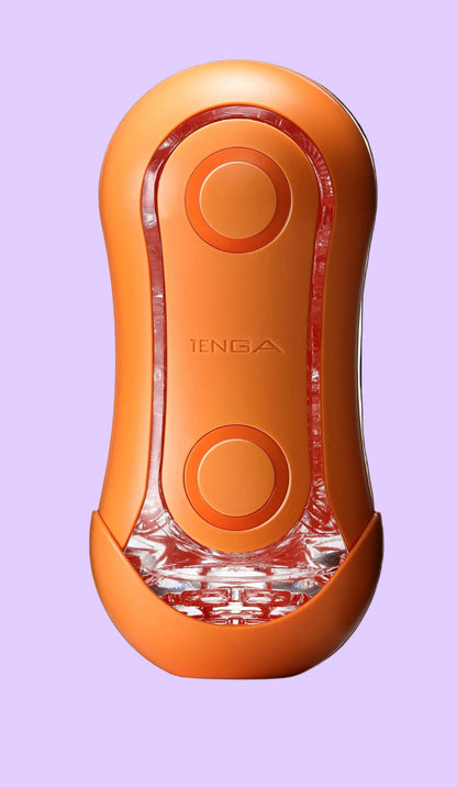 TENGA FLIP ORB Sunset Orange επαναχρησιμοποιήσιμο masturbator σε πορτοκαλί χρώμα, μπροστινή όψη