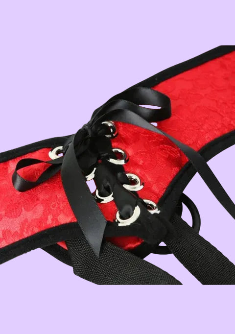 Sportsheets Red Κόκκινο Strap-On με Δαντέλα